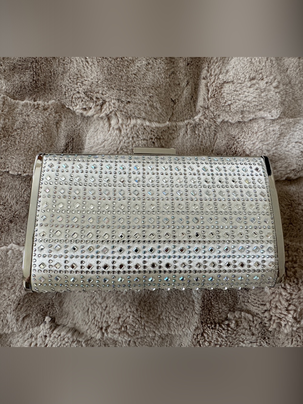Sparkly Ivory Silver Evening Bag Clutch Purse for Wedding Prom Formal
 - NWOT
